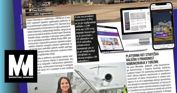 Marketing magazin showcased Ljubljana Airport FLY: up to 30 increase in conversions with reinforcement learning - iPROM - Expert opinions - Leon Brenčič