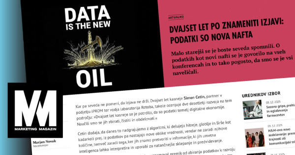 Simon Cetin for Marketing Magazine: Twenty Years After the Famous Statement “Data Is the New Oil” - iPROM - Expert opinions - Simon Cetin