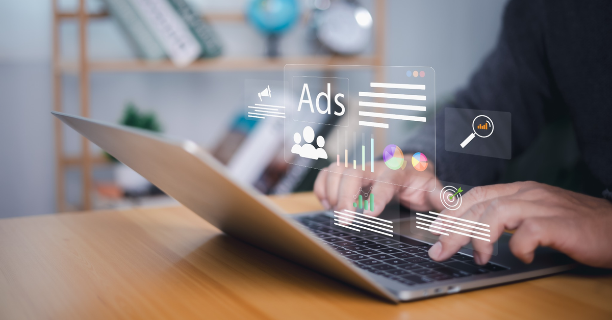 Digital advertising and campaign impact measurement on a laptop